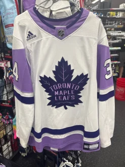 Adidas Auston Matthews Hockey Fights Cancer Jersey Size 52