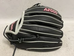 Like-New Wilson A2000 P12 WBW10021312 LH Throw Fastpitch Gloves Black 12"