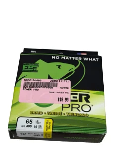 New POWER PRO 65lb Braid Fishing Line 300 yds - Hi-Vis Yellow