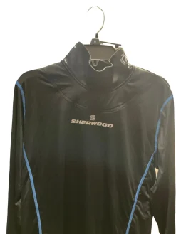 New Sher-wood Long Sleeve With Neck Guard Hockey Tops Senior Black MD