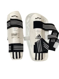 Used Adidas Martial Arts Shin Pads White Senior