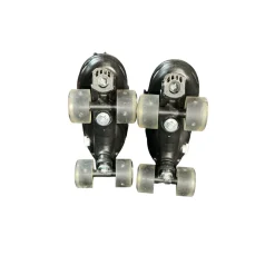 Used ADJ 12-2 4 QUAD ROLLER SKATE Junior Roller Quad Skates Black Adjustable