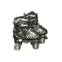 Used ADJ 12-2 4 QUAD ROLLER SKATE Junior Roller Quad Skates Black Adjustable