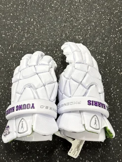 Used Adrenaline PHOENIX Lacrosse Gloves Mens White LG