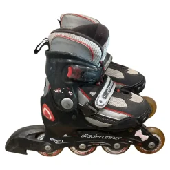 Used Bladerunner ABEC 1 ADJUSTABLE 1-4 Junior Rec Fitness Skates Black Adjustable