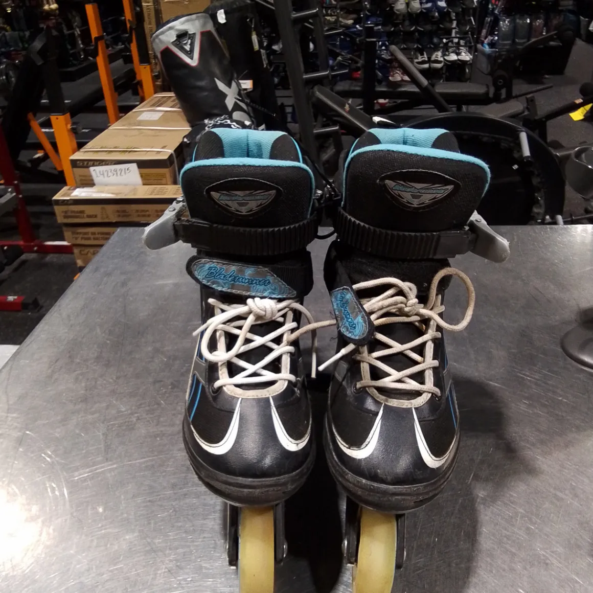 Used Bladerunner ADVANTAGE PRO Senior Aggressive Skates Carolina Blue Adjustable
