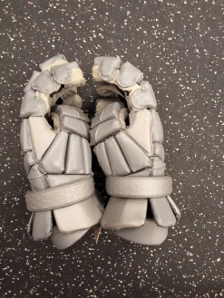 Used BoomBah DEFCON Lacrosse Gloves Mens Grey LG