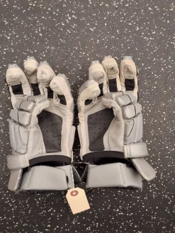 Used BoomBah DEFCON Lacrosse Gloves Mens Grey LG