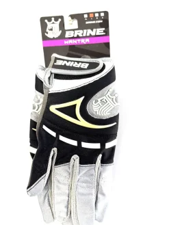 Used Brine MANTRA Lacrosse Gloves Womens Black LG
