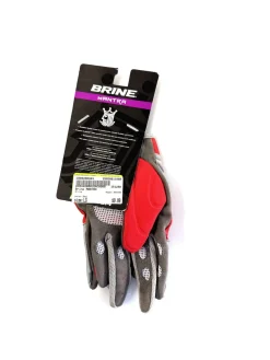 Used Brine MANTRA Lacrosse Gloves Womens Red LG
