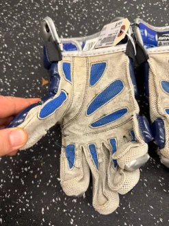 Used Brine MENACE Lacrosse Gloves Mens Navy Blue MD