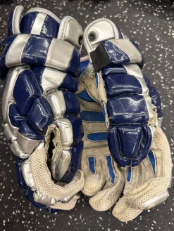Used Brine MENACE Lacrosse Gloves Mens Navy Blue MD