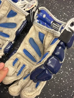 Used Brine MENACE Lacrosse Gloves Mens Navy Blue MD