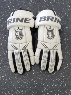 Used Brine SUPERLIGHT 2 Lacrosse Gloves Mens White LG