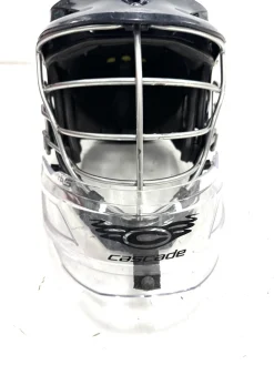 Used Cascade R W/ GOALIE NECK Lacrosse Helmet Navy Blue One Size