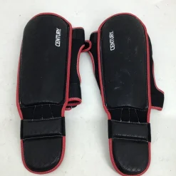 Used Century BRAVE ADULT L/XL SHIN INSTEP GUARDS Martial Arts Shin Pads Black L/XL