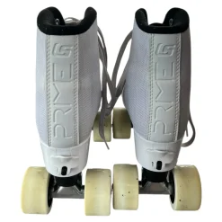 Used CRAZY PRIME Senior Roller Quad Skates White Adjustable