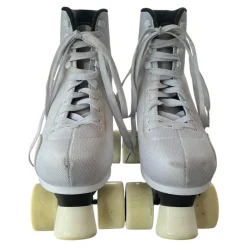 Used CRAZY PRIME Senior Roller Quad Skates White Adjustable
