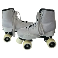 Used CRAZY PRIME Senior Roller Quad Skates White Adjustable
