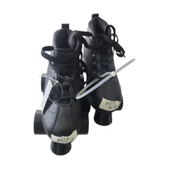 Used CRAZY ROCKET QUAD SKATES 12Y-2 Junior Roller Quad Skates Black Adjustable