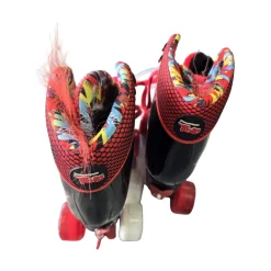 Used CRAZY TROLL SKATES 3-6 ADJ Junior Roller Quad Skates Black Adjustable