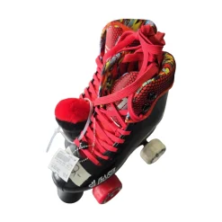 Used CRAZY TROLL SKATES 12Y-2J ADJ Junior Roller Quad Skates Black Adjustable