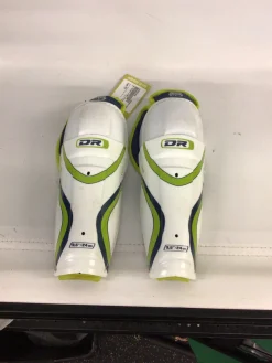 Used DR FUTURE STARS Lacrosse Shin Guards White/Black/Yellow Youth