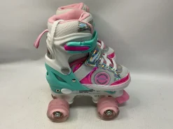 Used ERNAN SKATES Child Roller Quad Skates Turquoise Adjustable