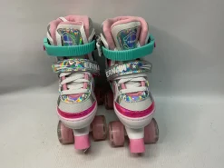 Used ERNAN SKATES Child Roller Quad Skates Turquoise Adjustable