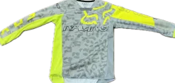 Used Fox Youth Top Grey And Lime SM