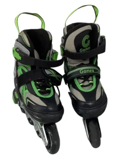 Used GONEX ROLLER BLADES Junior Roller Quad Skates Green Adjustable