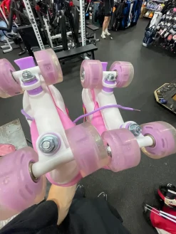 Used HOZZEN GIRLS ROLLER SKATES Junior Roller Quad Skates Pink Adjustable