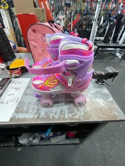 Used HOZZEN GIRLS ROLLER SKATES Junior Roller Quad Skates Pink Adjustable
