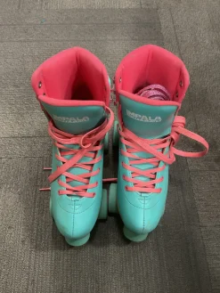 Used Impala GREEN/PINK ROLLERSKATES Senior Roller Quad Skates Teal Senior 8