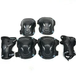 Used Inline Protective Set Black And Carolina Blue Youth