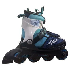 Used K2 MARLEE 1 - 5 Junior Roller Quad Skates Carolina Blue Adjustable