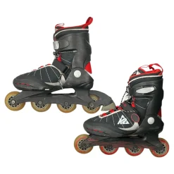 Used K2 RAIDER II ADJ 6-8 Senior Rec Fitness Skates Black Adjustable