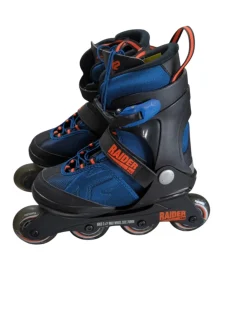 Used K2 RAIDER PRO 4-8 Junior Aggressive Skates Royal Blue Adjustable