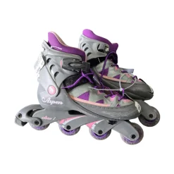 Used LENEXA VIPER ADJ JR 5-7 SKATES Junior Rec Fitness Skates Grey Adjustable