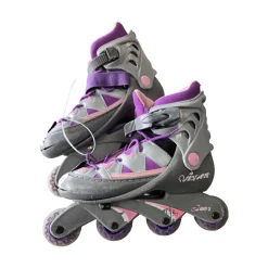 Used LENEXA VIPER ADJ JR 5-7 SKATES Junior Rec Fitness Skates Grey Adjustable