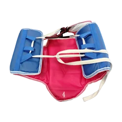 Used Martial Arts Chest Guard White/Royal/Red YLG