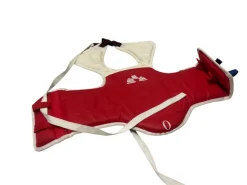 Used Martial Arts Chest Guard White/Red/Navy Size 0