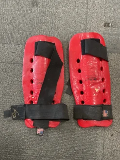 Used Martial Arts Shin Pads Red LG