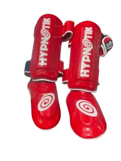 Used Martial Arts Shin Pads Red SM