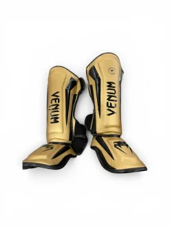 Used Martial Arts Shin Pads Black And Natural LG