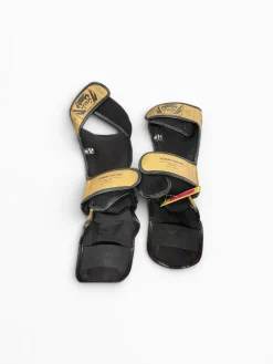 Used Martial Arts Shin Pads Black And Natural LG