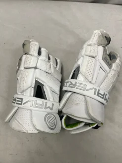 Used Maverik GLOVES Lacrosse Gloves Mens White 13"