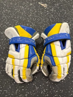 Used Maverik M6 DELAWARE Lacrosse Gloves Mens Navy Blue 13"