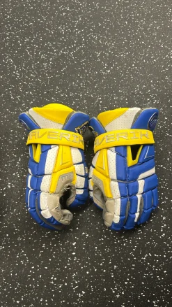 Used Maverik M6 DELAWARE Lacrosse Gloves Mens Navy Blue 13"