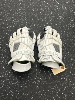 Used Maverik M5 GOAL LAX Goalie Gloves M White 13"